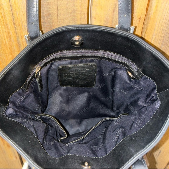 Coach Vintage Black Twill Bag with Leather Trim and Wallet - Picture 6 of 11